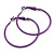 40mm D/ Purple Enamel Slim Hoop Earrings - view 5