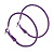 40mm D/ Purple Enamel Slim Hoop Earrings - view 7