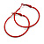 40mm D/ Red Enamel Slim Hoop Earrings - view 9