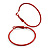 40mm D/ Red Enamel Slim Hoop Earrings - view 12