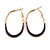 40mm Tall/ Gold Tone with Deep Purple Enamel Oval Hoop Earrings/ Medium Size - view 9