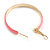 40mm D/ Wide Pink Enamel Hoop Earrings In Gold Tone/ Medium Size - view 6