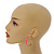 40mm D/ Wide Pink Enamel Hoop Earrings In Gold Tone/ Medium Size - view 3