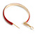 40mm D/ Wide Red Enamel Hoop Earrings In Gold Tone/ Medium Size - view 6