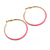 60mm Diameter/ Gold Tone with Pink Enamel Hoop Earrings/ Large Size - view 4