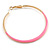 60mm Diameter/ Gold Tone with Pink Enamel Hoop Earrings/ Large Size - view 5