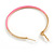 60mm Diameter/ Gold Tone with Pink Enamel Hoop Earrings/ Large Size - view 6