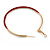 60mm Diameter/ Gold Tone with Red Enamel Hoop Earrings/ Large Size - view 6