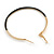 60mm Diameter/ Gold Tone with Black Enamel Hoop Earrings/ Large Size - view 6