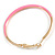 50mm Diameter/ Gold Tone with Pink Enamel Hoop Earrings/ Large Size - view 8