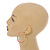 50mm Diameter/ Gold Tone with Pink Enamel Hoop Earrings/ Large Size - view 3