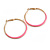 50mm Diameter/ Gold Tone with Pink Enamel Hoop Earrings/ Large Size - view 4
