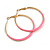 50mm Diameter/ Gold Tone with Pink Enamel Hoop Earrings/ Large Size - view 2