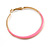 50mm Diameter/ Gold Tone with Pink Enamel Hoop Earrings/ Large Size - view 5