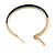 50mm Diameter/ Gold Tone with Black Enamel Hoop Earrings/ Large Size - view 6
