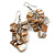 Natural Shell Composite Cluster Dangle Earrings in Silver Tone - 60mm L - view 2