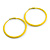 Large Banana Yellow Enamel Hoop Earrings In Silver Tone - 60mm Diameter - view 4