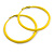 Large Banana Yellow Enamel Hoop Earrings In Silver Tone - 60mm Diameter - view 5
