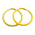 Large Banana Yellow Enamel Hoop Earrings In Silver Tone - 60mm Diameter - view 6