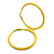 Large Banana Yellow Enamel Hoop Earrings In Silver Tone - 60mm Diameter - view 1