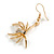 Crystal Spider Drop Earrings in Gold Tone - 45mm Long - view 6