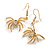 Crystal Spider Drop Earrings in Gold Tone - 45mm Long - view 4
