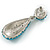 Party Sky Blue Austrian Crystal Teardrop Earrings In Silver Tone - 45mm Drop - view 7