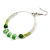 Olive/Green/ Transparent Ceramic/ Glass Bead Hoop Earrings In Silver Tone - 70mm Long - view 6