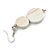 Double Bead White Wooden Drop Earrings - 60mm Long - view 7