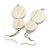 Double Bead White Wooden Drop Earrings - 60mm Long - view 5