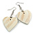 White Wood Grain Heart Drop Earrings - 60mm L - view 4