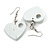 White Cut Out Heart Wooden Drop Earrings - 55mm Long - view 5