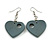 Grey Cut Out Heart Wooden Drop Earrings - 55mm Long - view 4