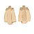 Gold Tone C-Shape Ribbed Clip On Earrings - 17mm Tall - view 5