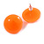 22mm D/ Neon Orange Acrylic Dome Shape Stud Earrings/ Retro - view 3