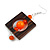 Stylish Square Wood Orange Glass Bead Drop Earrings - 75mm Long - view 7