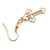 White Enamel Cross Drop Earrings in Gold Tone - 45mm Long - view 5