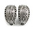 Textured C-Shaped Clip On Earrings in Silver Tone - 20mm Tall