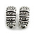 C Shape Textured Clip-on Earrings in Aged Silver Tone Metal/ 20mm Long - view 2