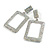 Mesmerizing AB Crystal Rectangular Drop Earrings In Silver Tone Metal - 65mm L - view 2