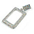 Mesmerizing AB Crystal Rectangular Drop Earrings In Silver Tone Metal - 65mm L - view 4