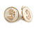 Round Off White Enamel Cameo Motif Clip On Earrings in Gold Tone - 20mm D - view 4