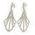 Statement Clear Crystal Chandelier Clip On Earrings In Silver Tone - 85mm L - view 8