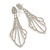 Statement Clear Crystal Chandelier Clip On Earrings In Silver Tone - 85mm L - view 2