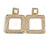 Large AB Crystal Square Drop Earrings in Gold Tone - 55mm L - view 2