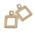 Large AB Crystal Square Drop Earrings in Gold Tone - 55mm L