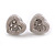 10mm Set of Two Gold/Silver Crystal Heart Stud Earrings - view 6