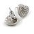 10mm Set of Two Gold/Silver Crystal Heart Stud Earrings - view 7