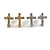 2 Pairs of Gold/ Silver Tone Crystal Cross Stud Earrings - 12mm Tall