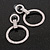 Statement Double Circle Crystal Drop Earrings in Silver Tone - 65mm Long - view 4